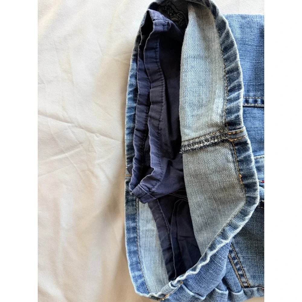 Gymboree Girls Blue Denim Skort Size 5 Adjustable Waist Cotton Jean Skirt Shorts